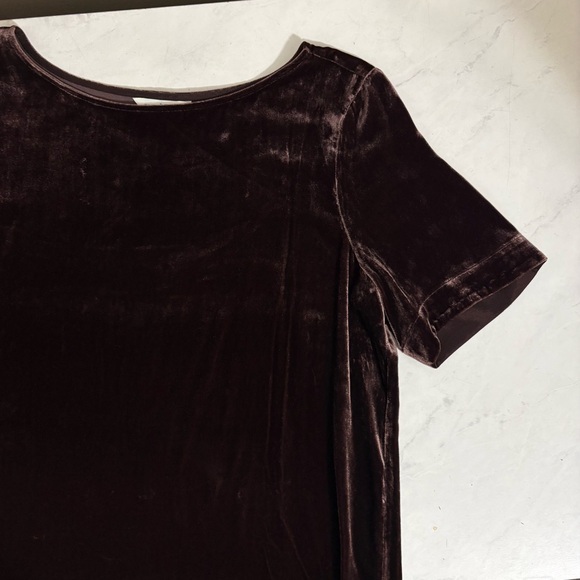 Sundance Size Medium Brown Velvet Short Sleeve Shirt Relaxed Boho Modest Hippie - Picture 3 of 6